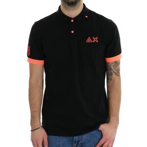 POLO CONTRASTI FLUO NERO